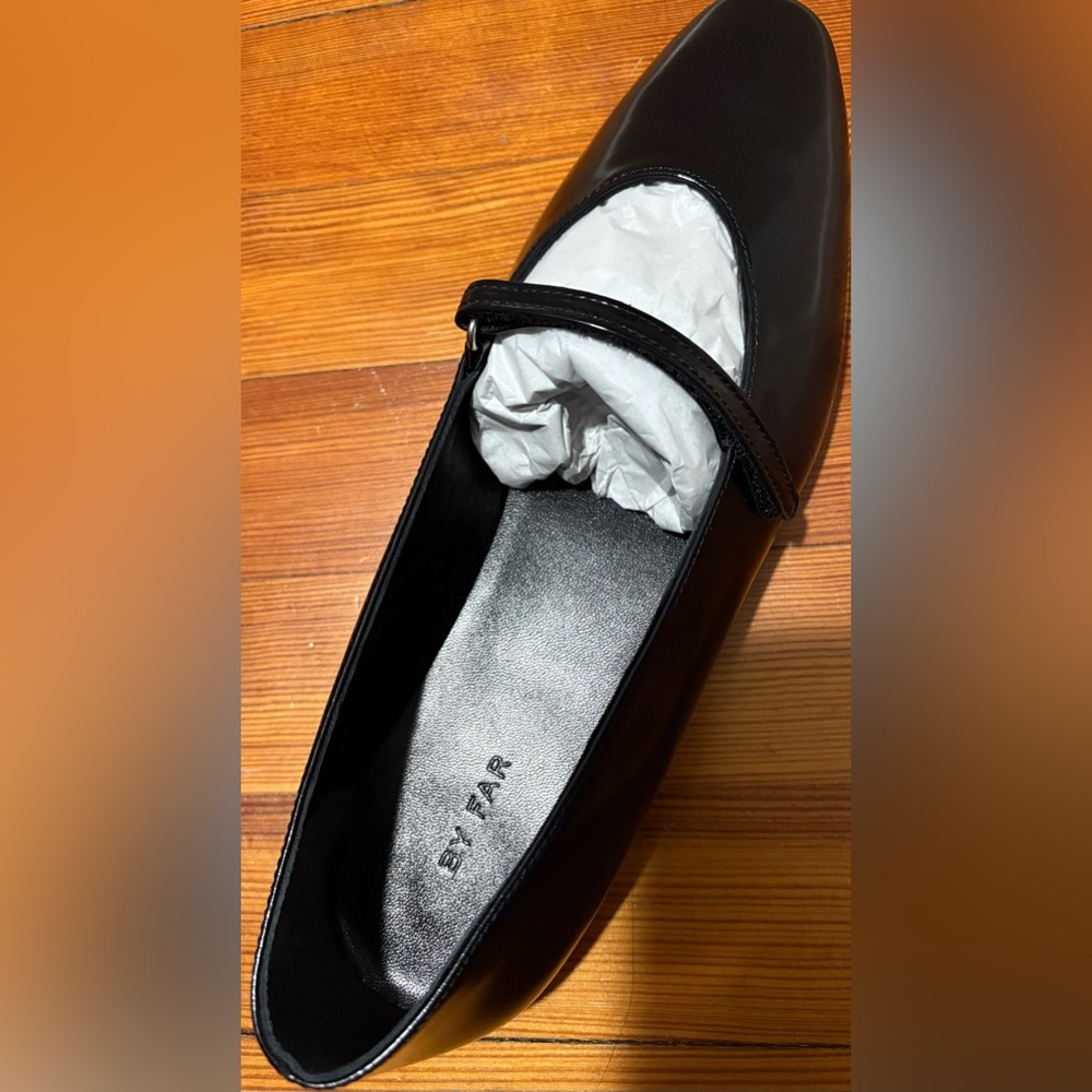 BY FAR Black Patent Mary Jane Flats with Slim Strap - Picture 8 of 14